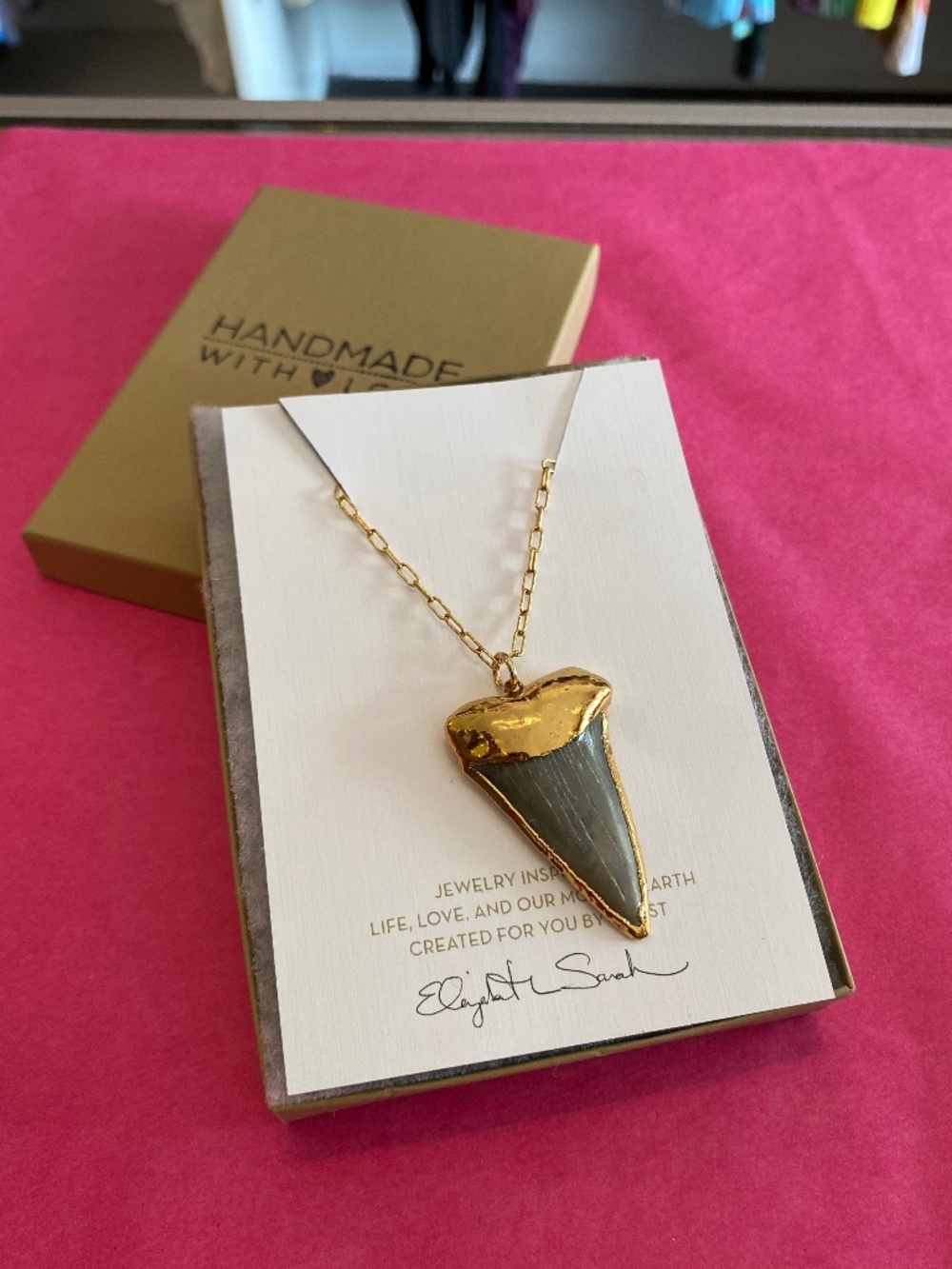 Elizabeth Sarah large shark tooth necklace